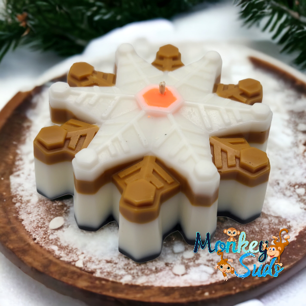 Snowman Snowflake Candle