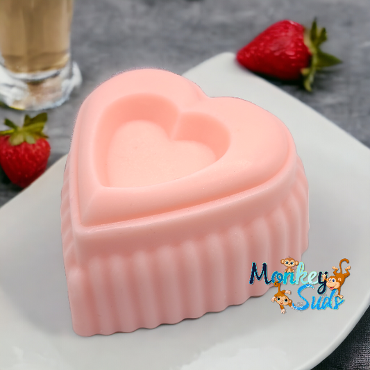 Strawberry & Champagne Heart Soap